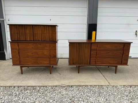 United Furniture Corporation Lowboy Dresser – Sculptural Drawer Fronts