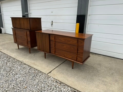 United Furniture Corporation Lowboy Dresser – Sculptural Drawer Fronts