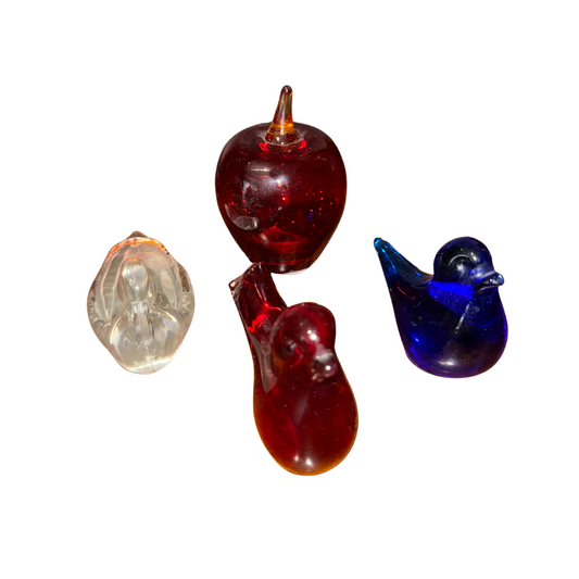 Assorted Vintage Glass DΓ©cor & Paperweights β Set of Four