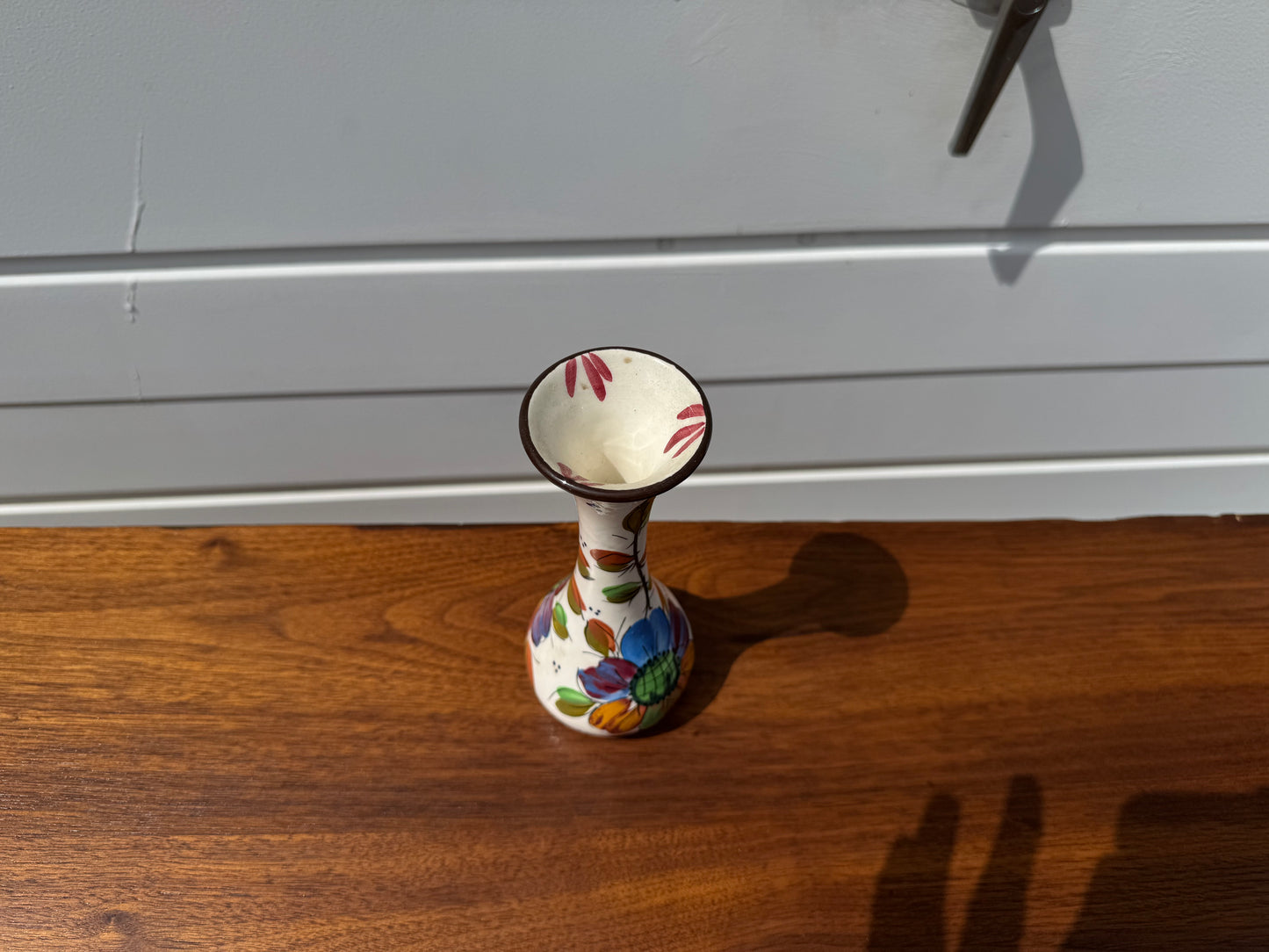 Hand-Painted Glass Vase – Made in Spain (7” T x 3” W)