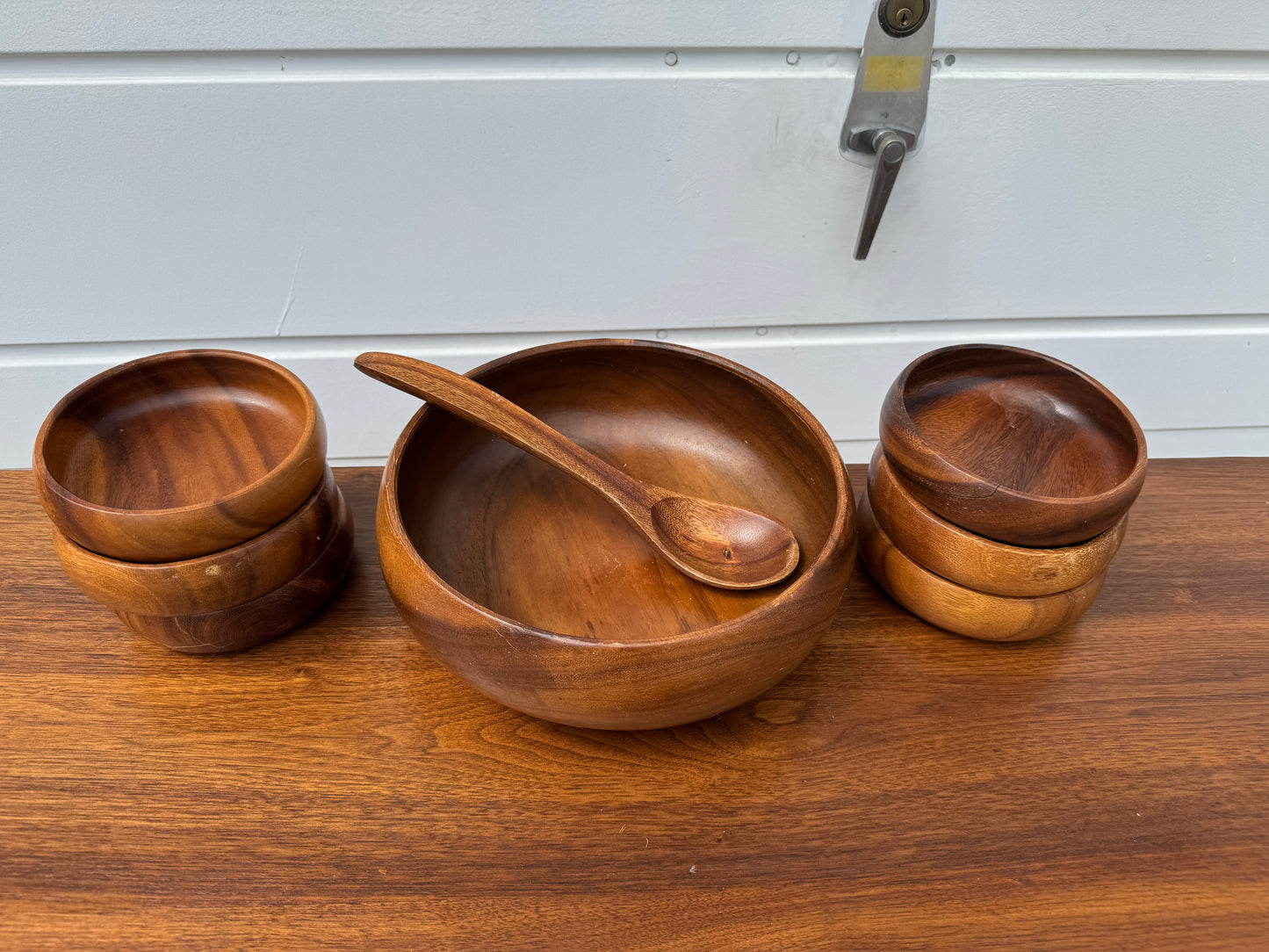 Vintage Teak/Walnut Salad Bowl Set