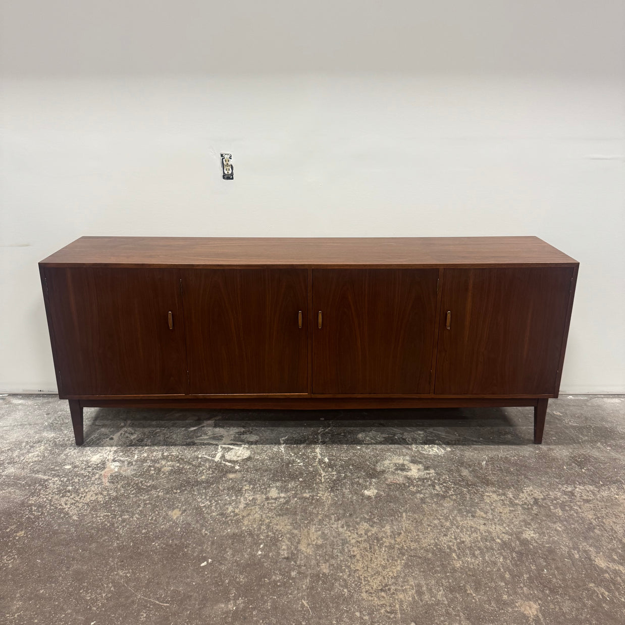 Monumental Walnut Four Door Buffet Credenza — 84"