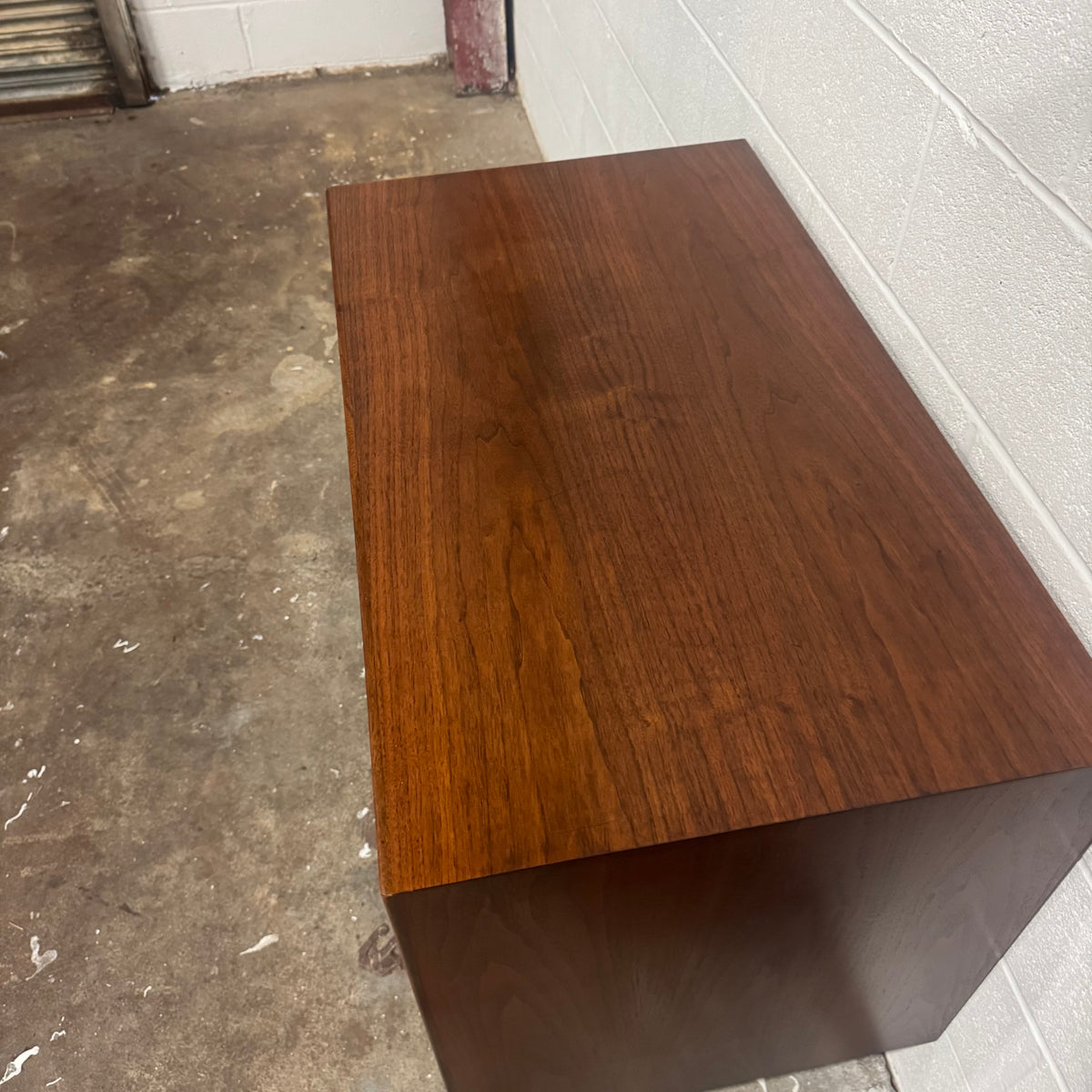 Jens Risom Walnut Tambour Door Bar Cabinet — Professionally Restored