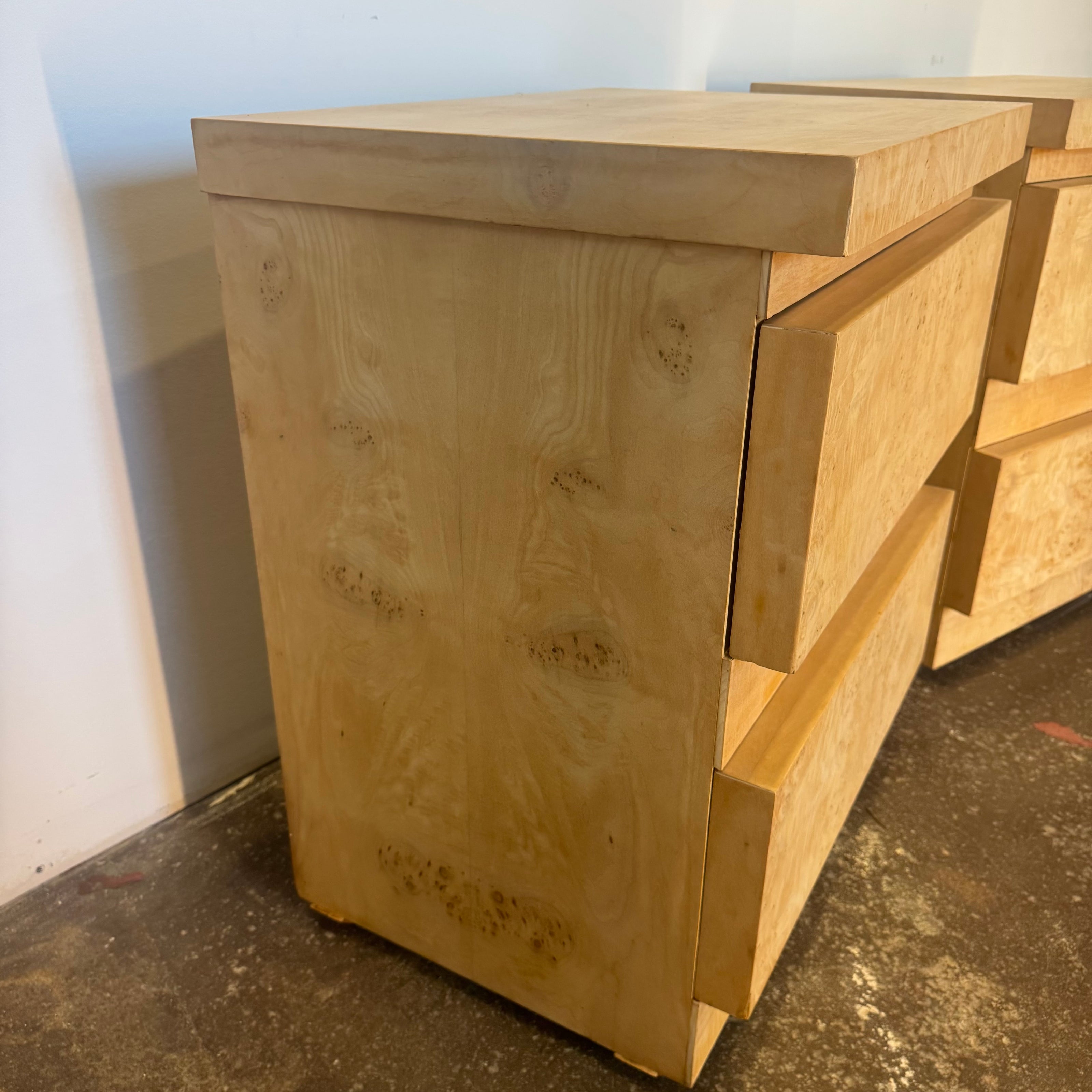 Brutalist Burl Nightstands