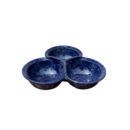 Blue Tri-Bowl Nut Dish by Reynolds