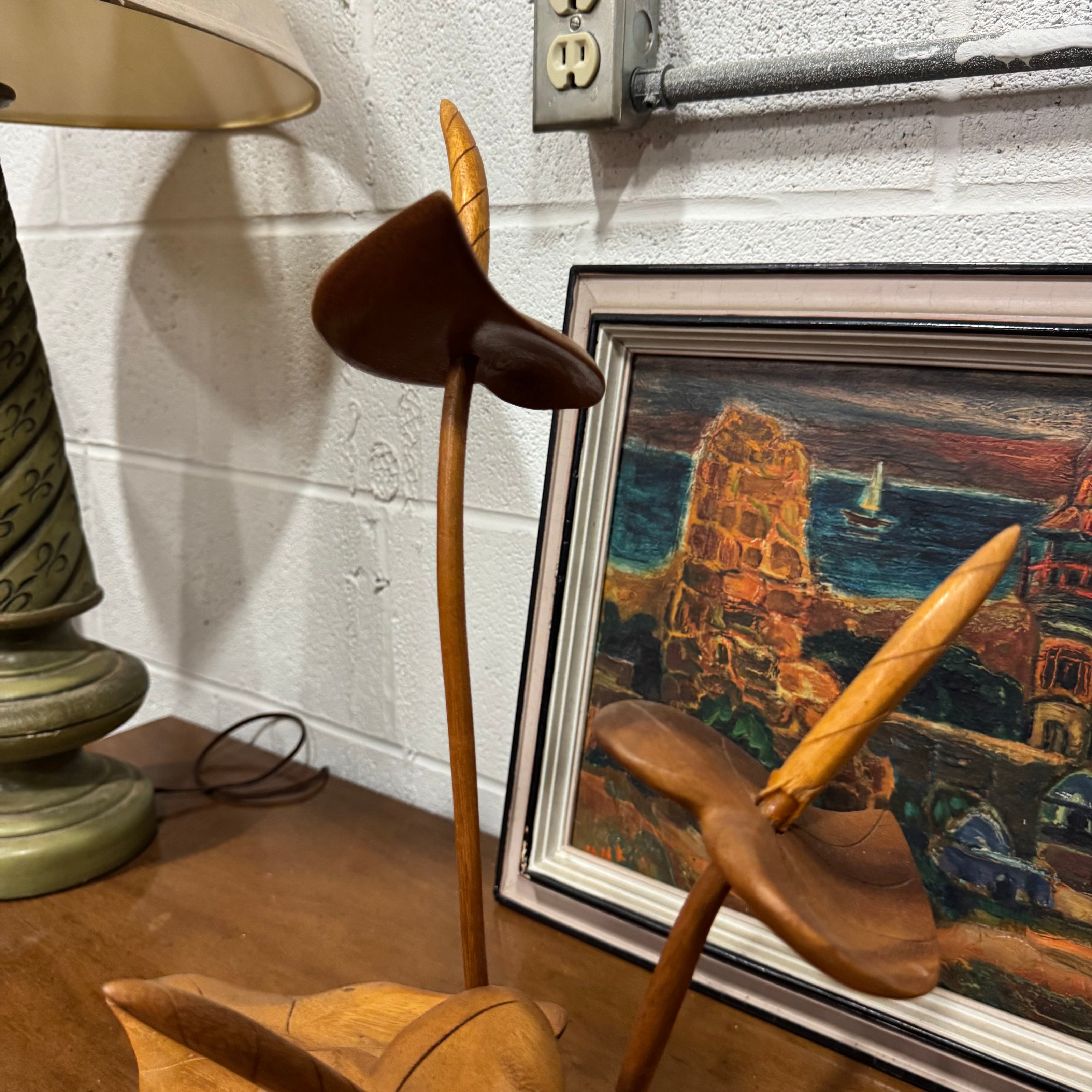 Vintage Hawaiian Floral Wood Carving
