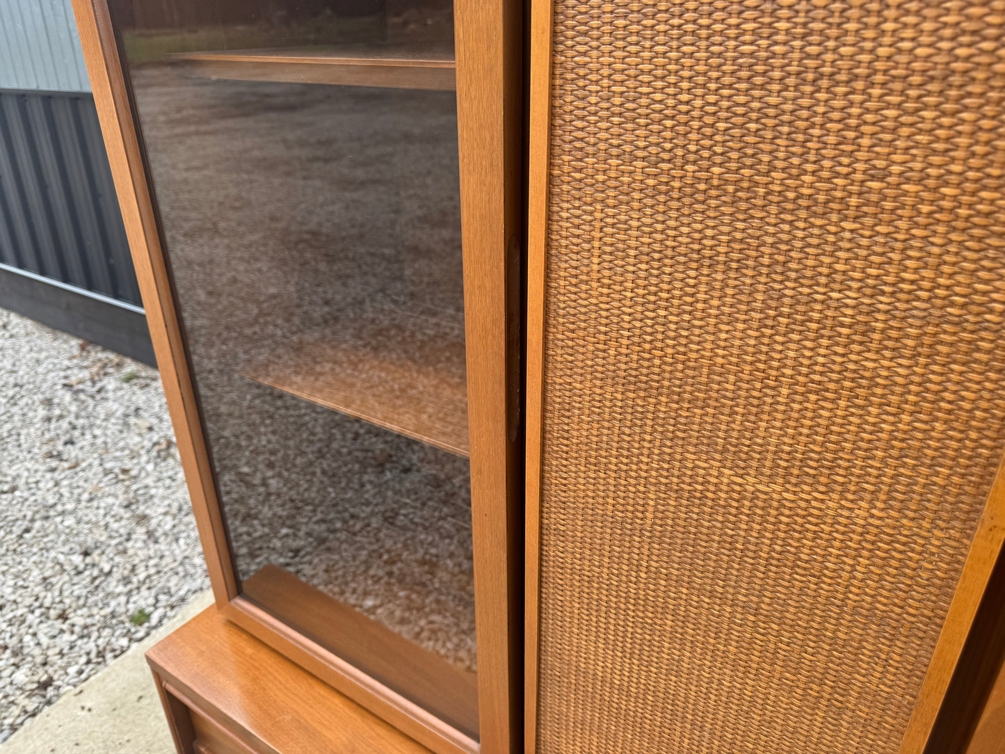 Basic-Witz Midcentury Two-Piece Hutch
