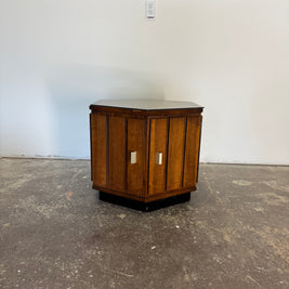 Lane Walnut Hexagon End Table
