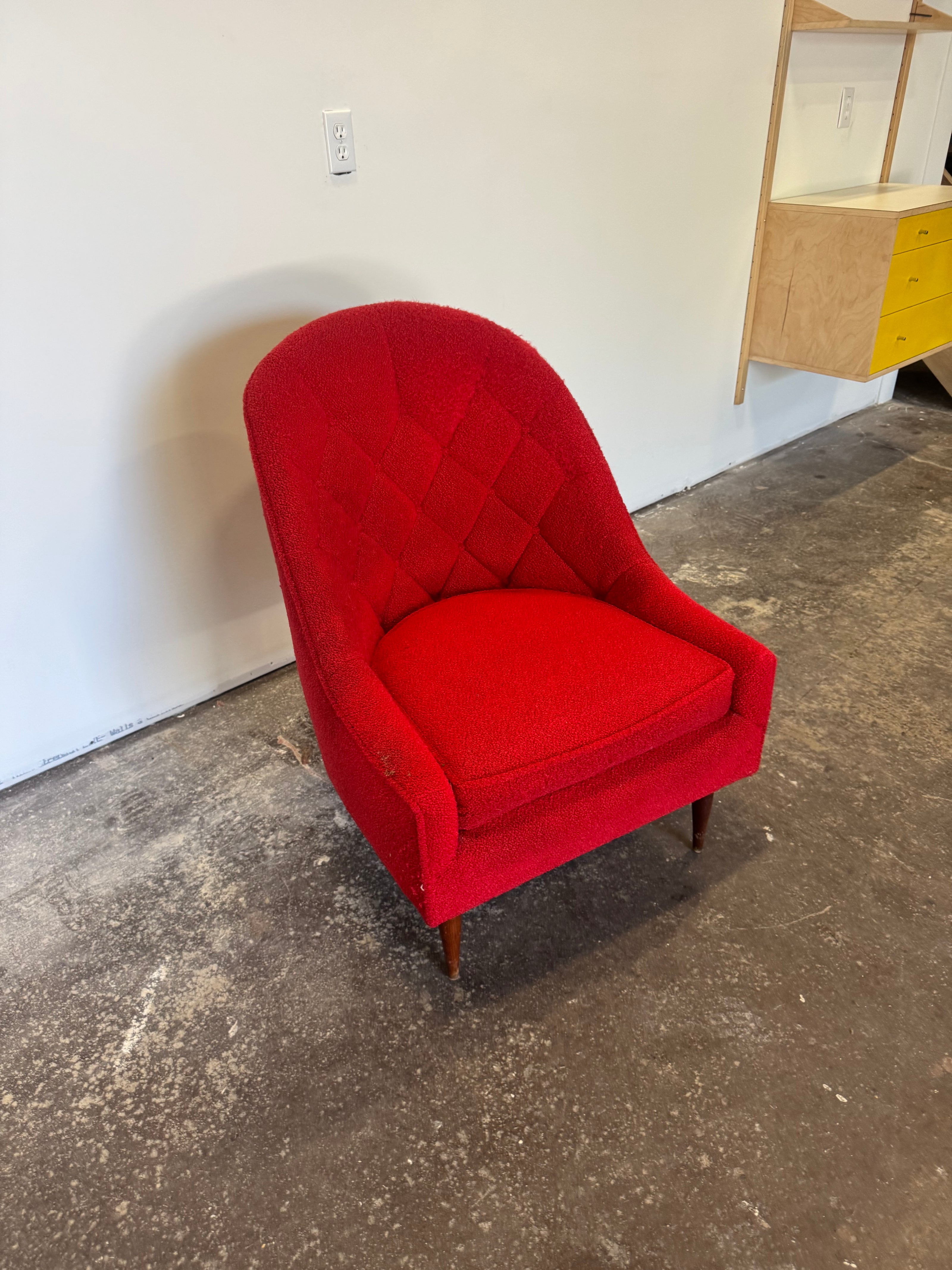 Midcentury Button Tufted Lounge Chair