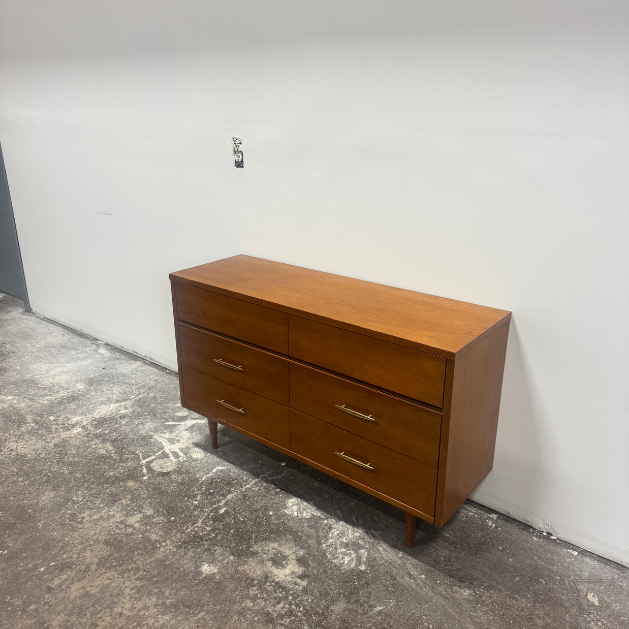 Mid-Century Walnut Six Drawer Dresser