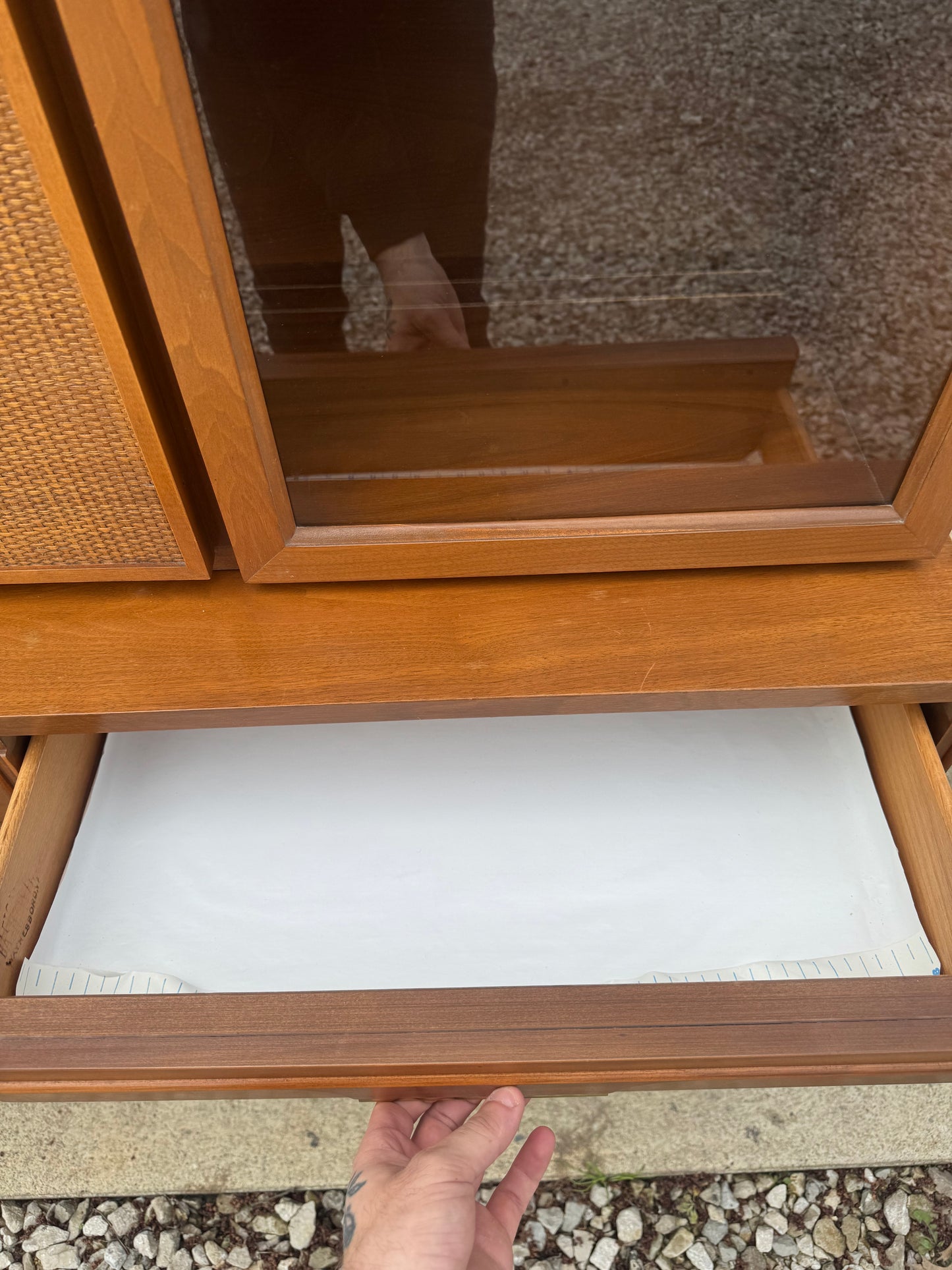 Basic-Witz Midcentury Two-Piece Hutch