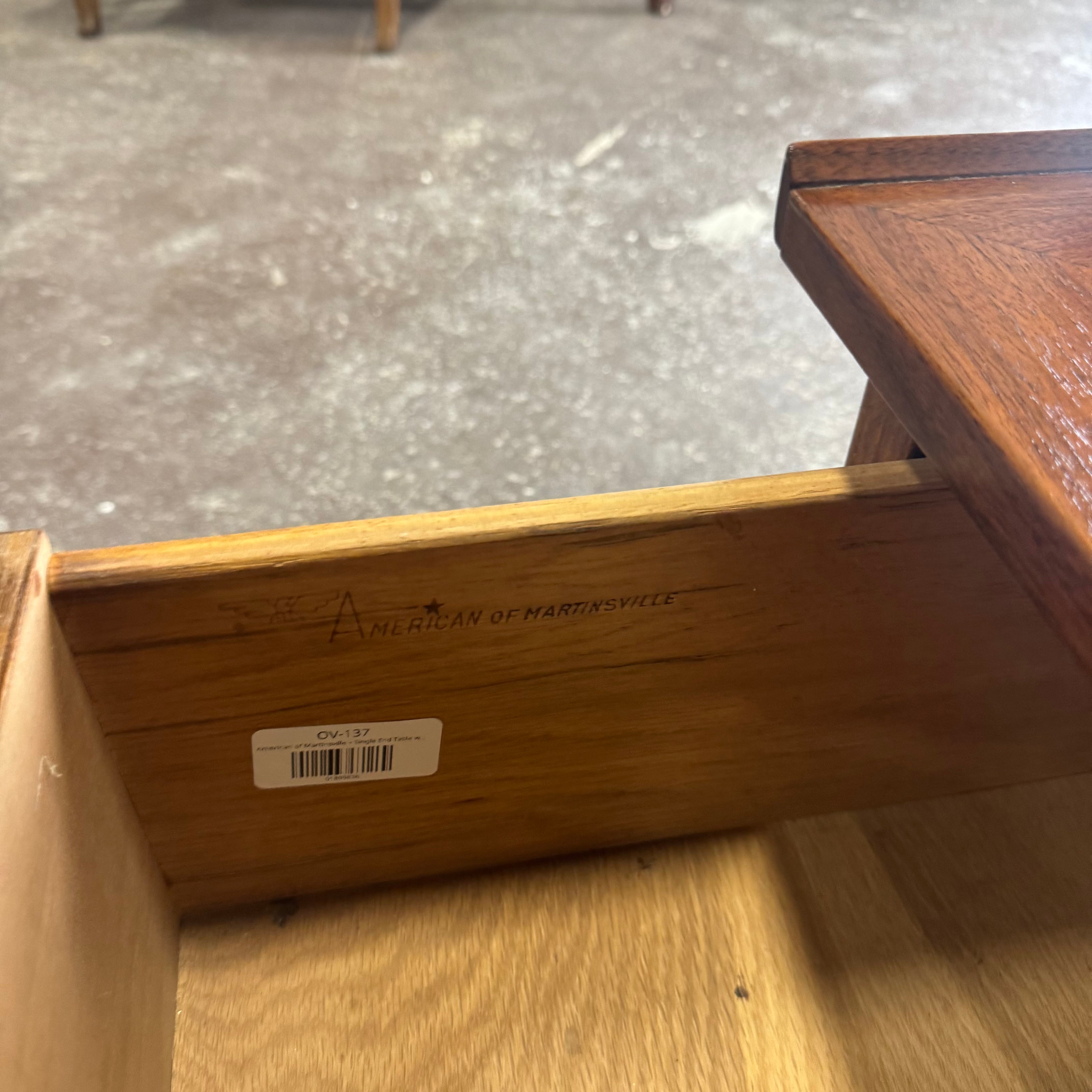 American of Martinsville – Single End Table with Drawer