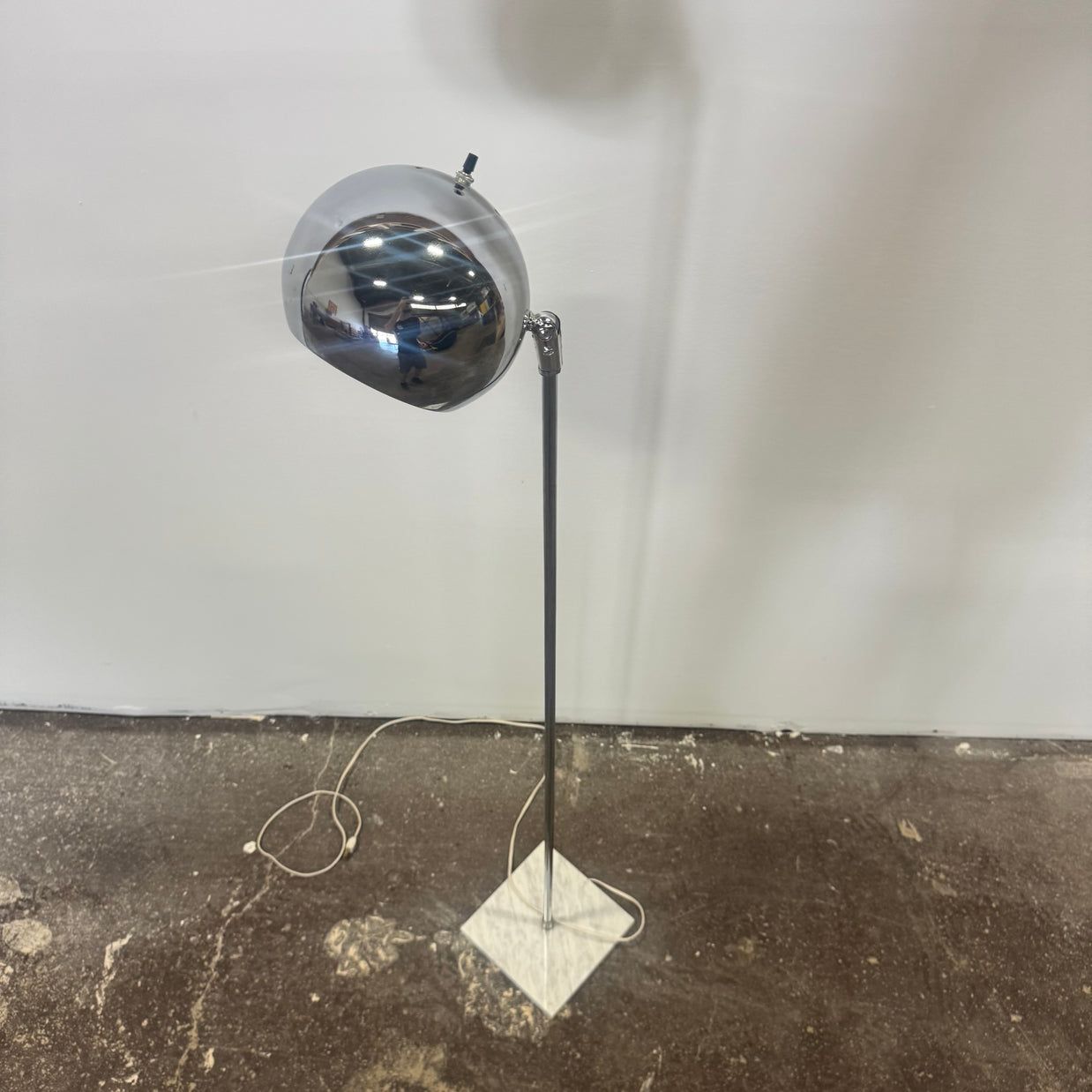 Italian Marble Base Chrome Floor Lamp