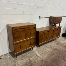 American Martinsville Burl Walnut Bedroom Set