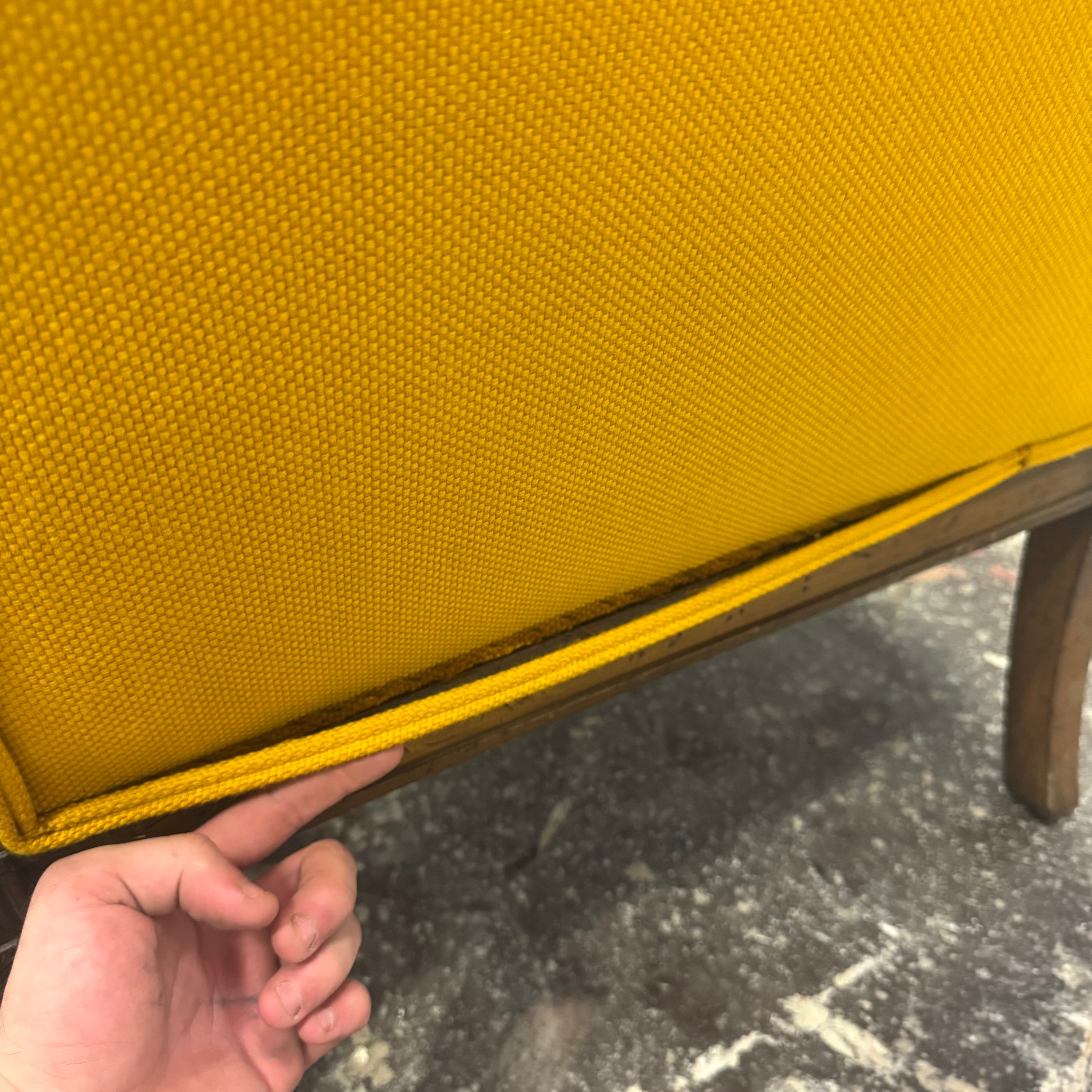 Antique Yellow Upholstered Accent Chair — Traditional Style