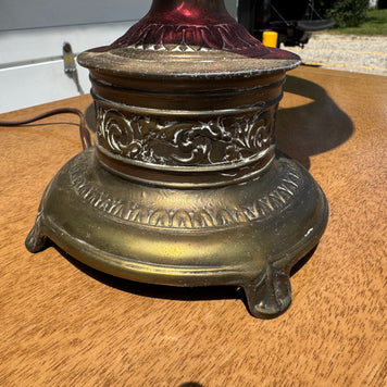 Vintage Pink Glass Lamp Base (Slag Glass Style) – Shade Not Included ✨