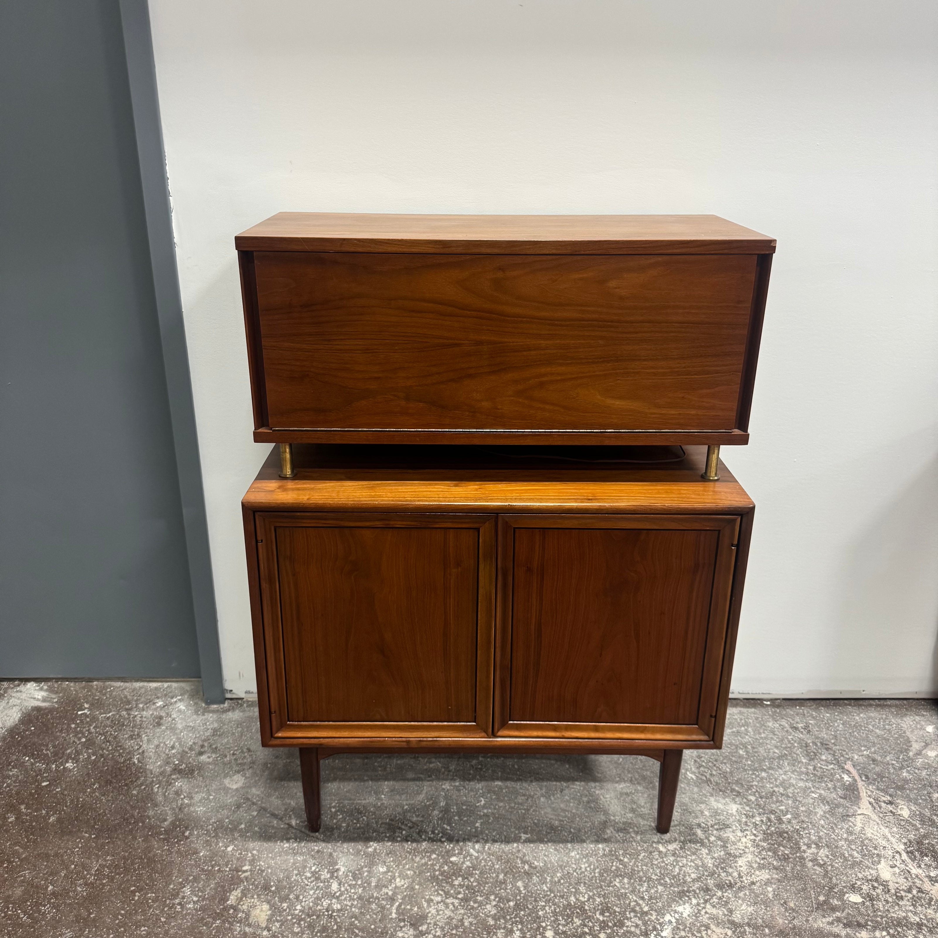 Drexel Declaration Walnut Bar Cabinet