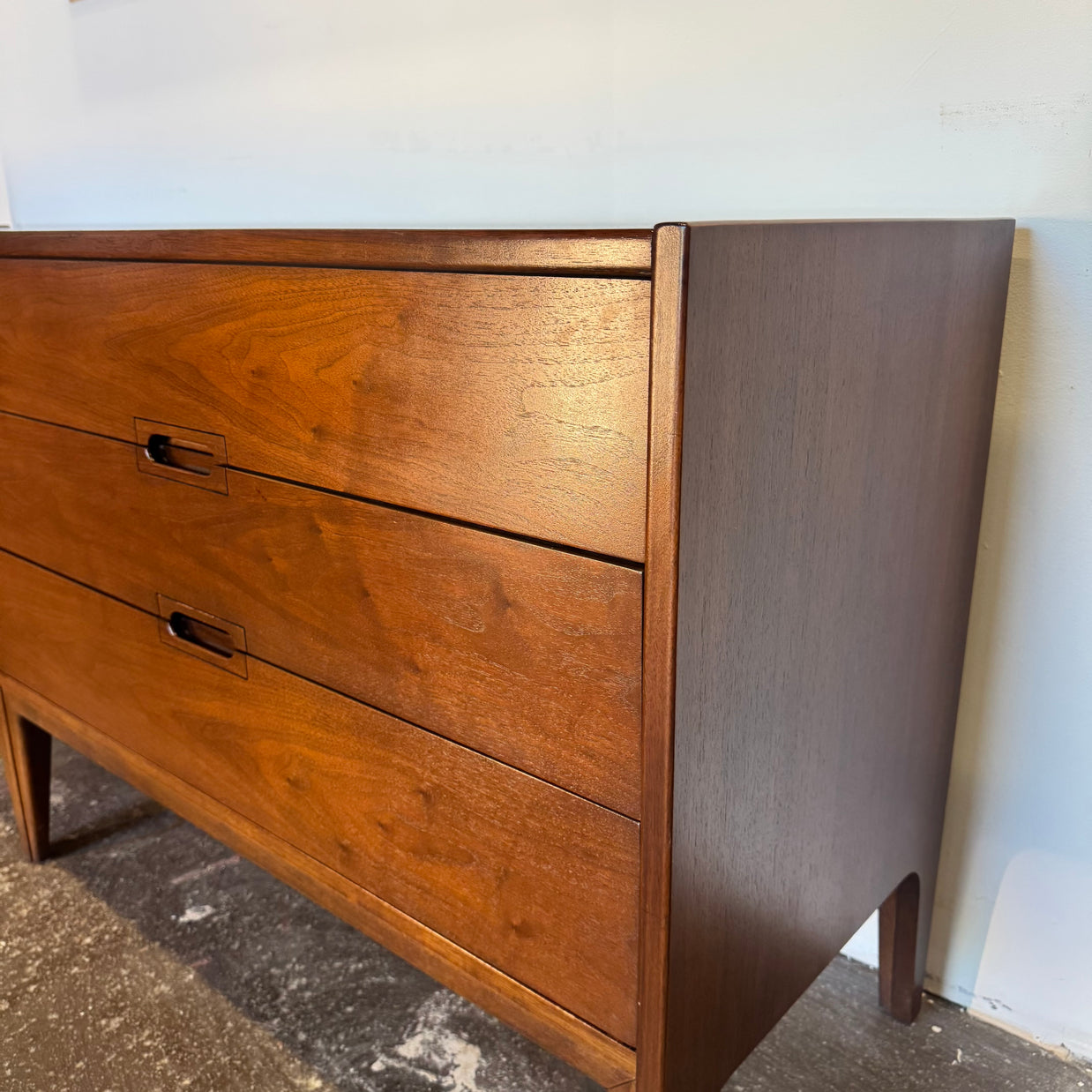 United Furniture Corporation Walnut Triple Dresser