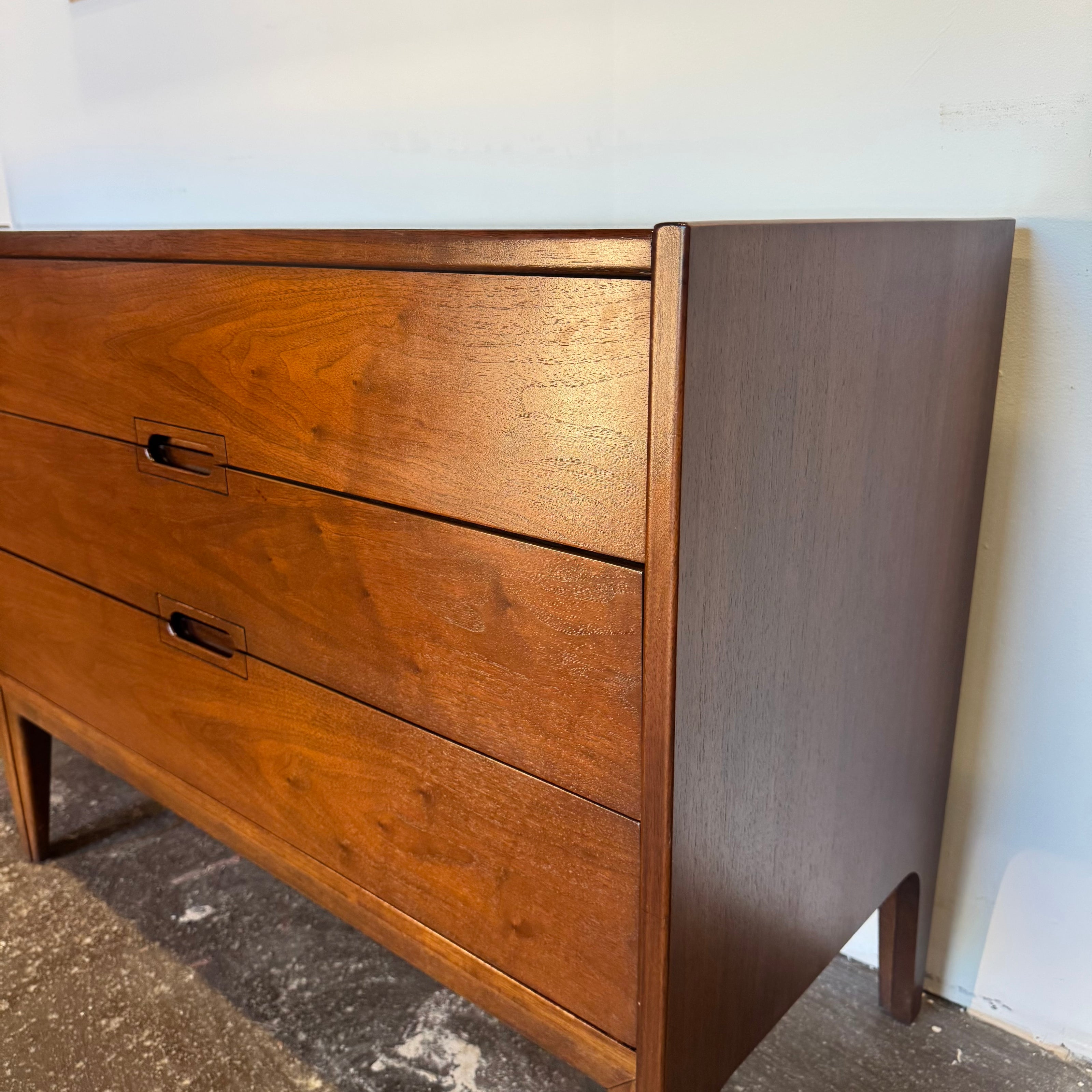 United Furniture Corporation Walnut Triple Dresser