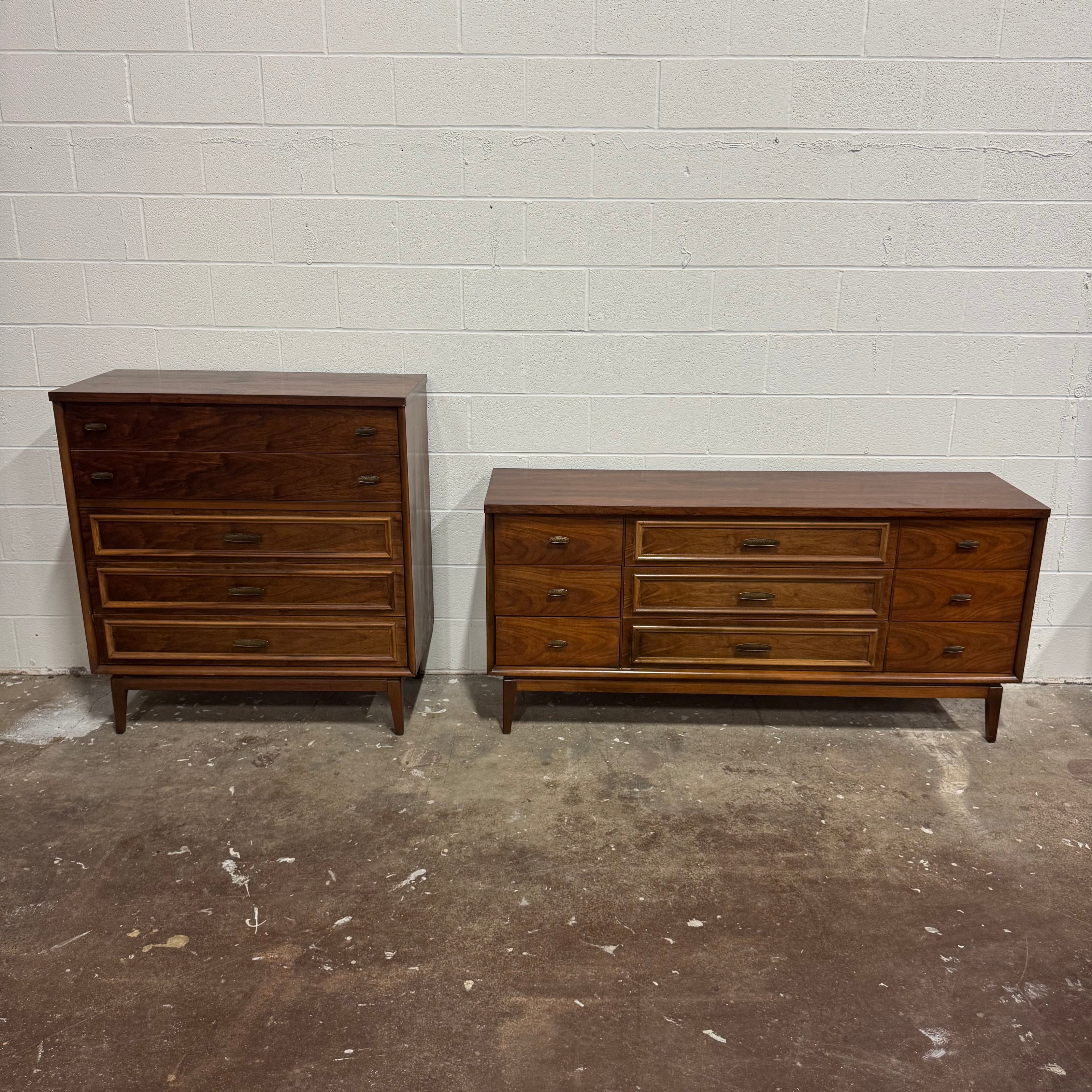 Lenior House – Refinished Midcentury Dresser Set (Lowboy + Highboy) ✨