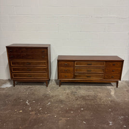 Lenior House – Refinished Midcentury Dresser Set (Lowboy + Highboy) ✨