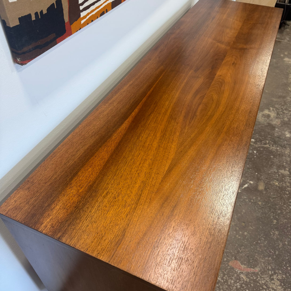 Midcentury Walnut Nine Drawer Dresser