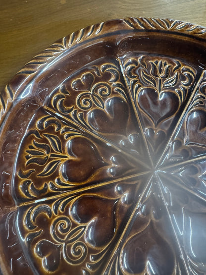 Vintage Circle Heart Pie Plate