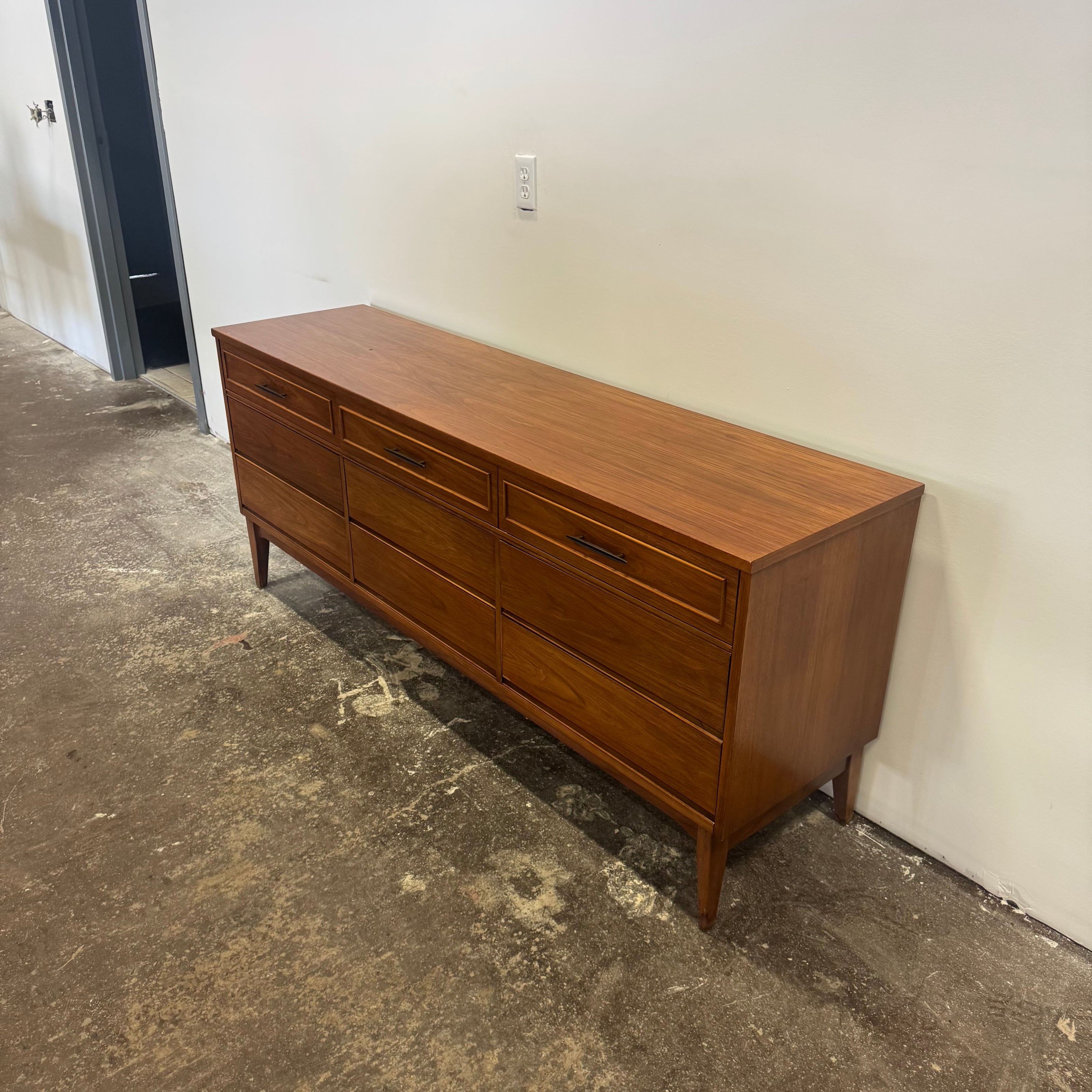 Dixie Nine Drawer Midcentury Dresser