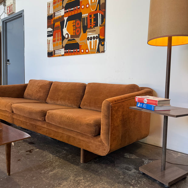 Vintage 1970s MCM Low Profile Sofa — Original Wood Base | New Foam