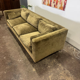 Sleigh Lounge Sofa - Olive Upholstery w/ down pillows