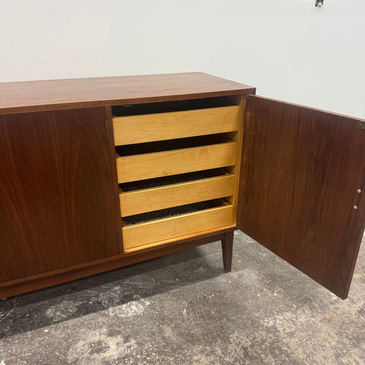 Monumental Walnut Four Door Buffet Credenza — 84