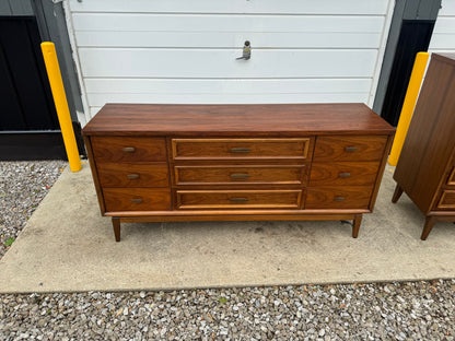 Lenior House – Refinished Midcentury Dresser Set with Mirror (Lowboy + Highboy) ✨