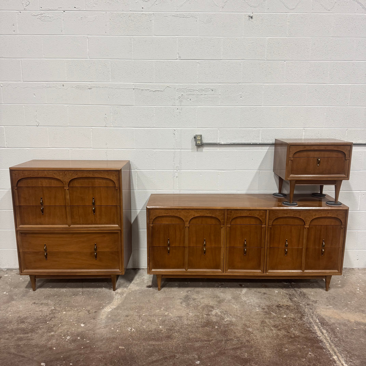 American Martinsville Burl Walnut Bedroom Set