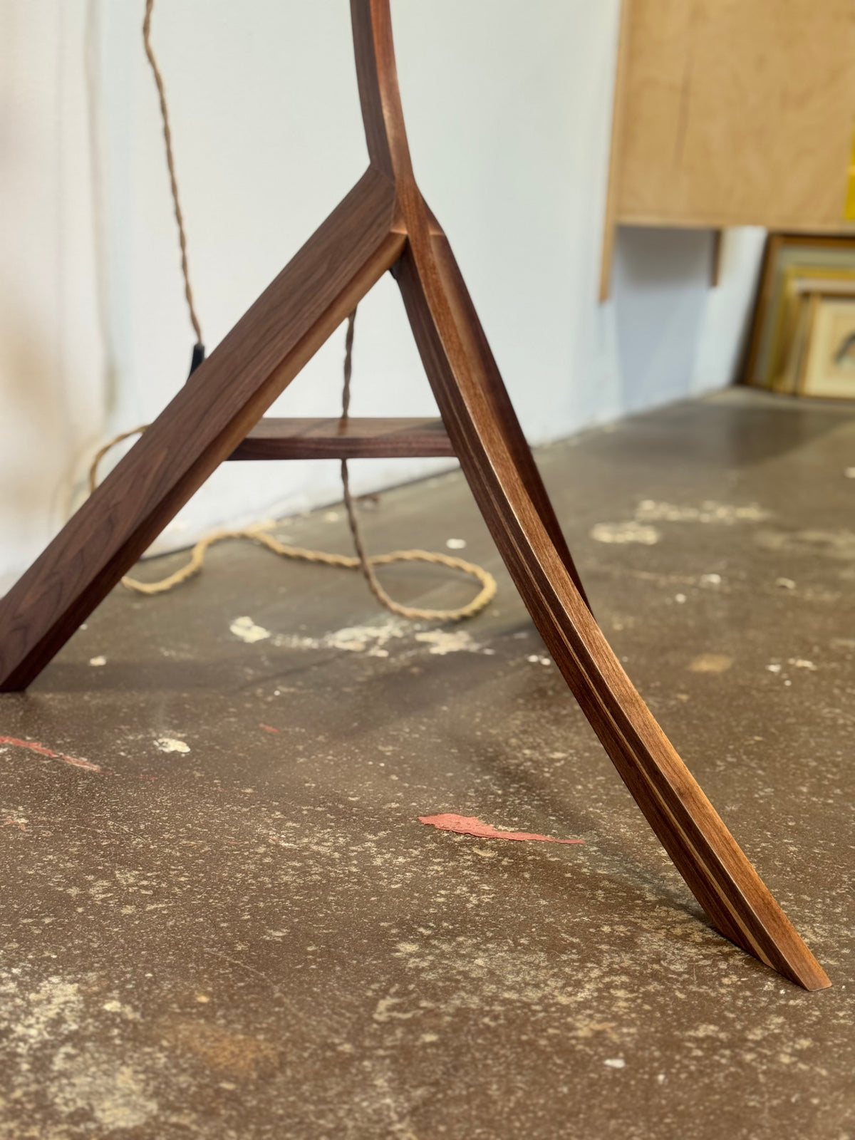 Handmade Walnut Arch Floor Lamp — Bespoke MCM Design