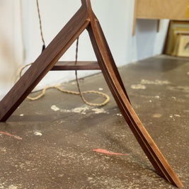 Handmade Walnut Arch Floor Lamp — Bespoke MCM Design