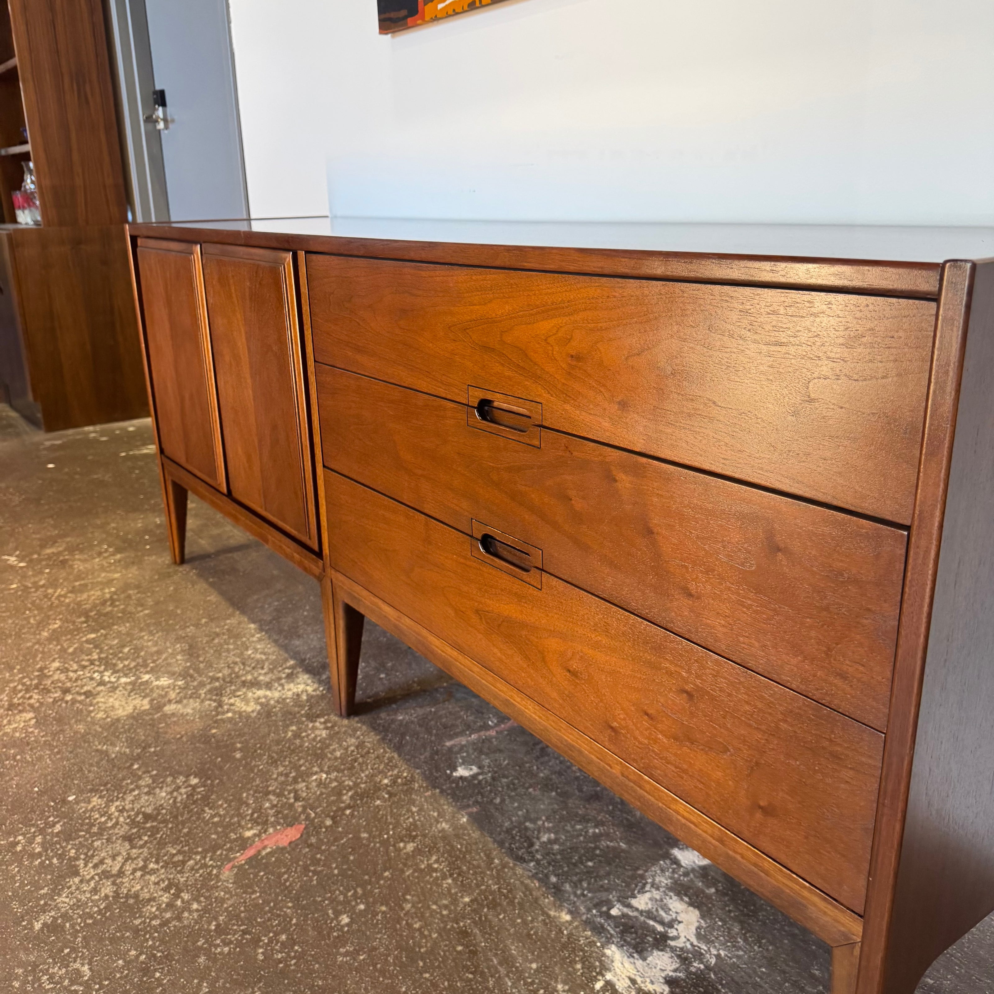 United Furniture Corporation Walnut Triple Dresser