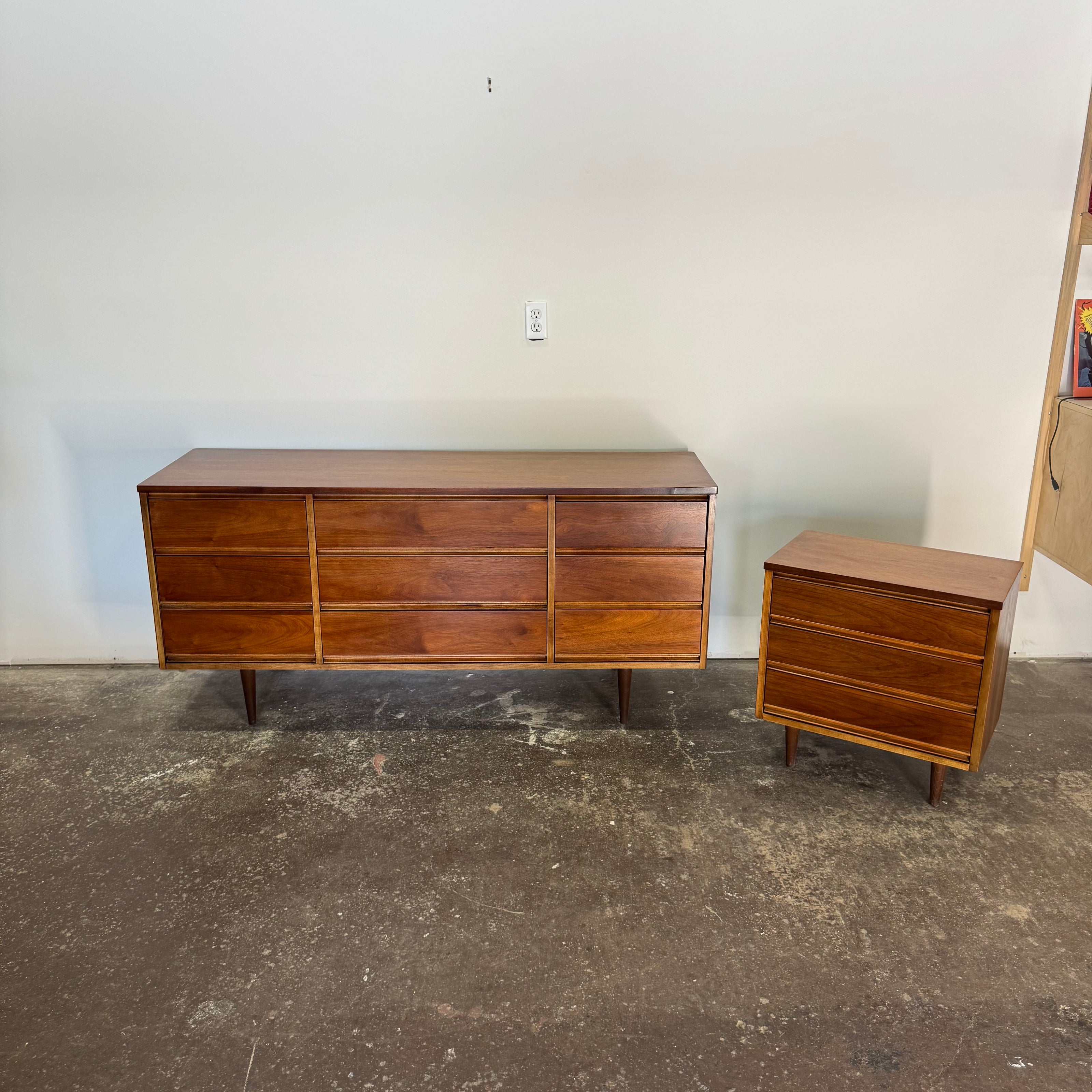 Dixie Walnut Dresser & Nightstand