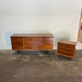 Dixie Walnut Dresser & Nightstand