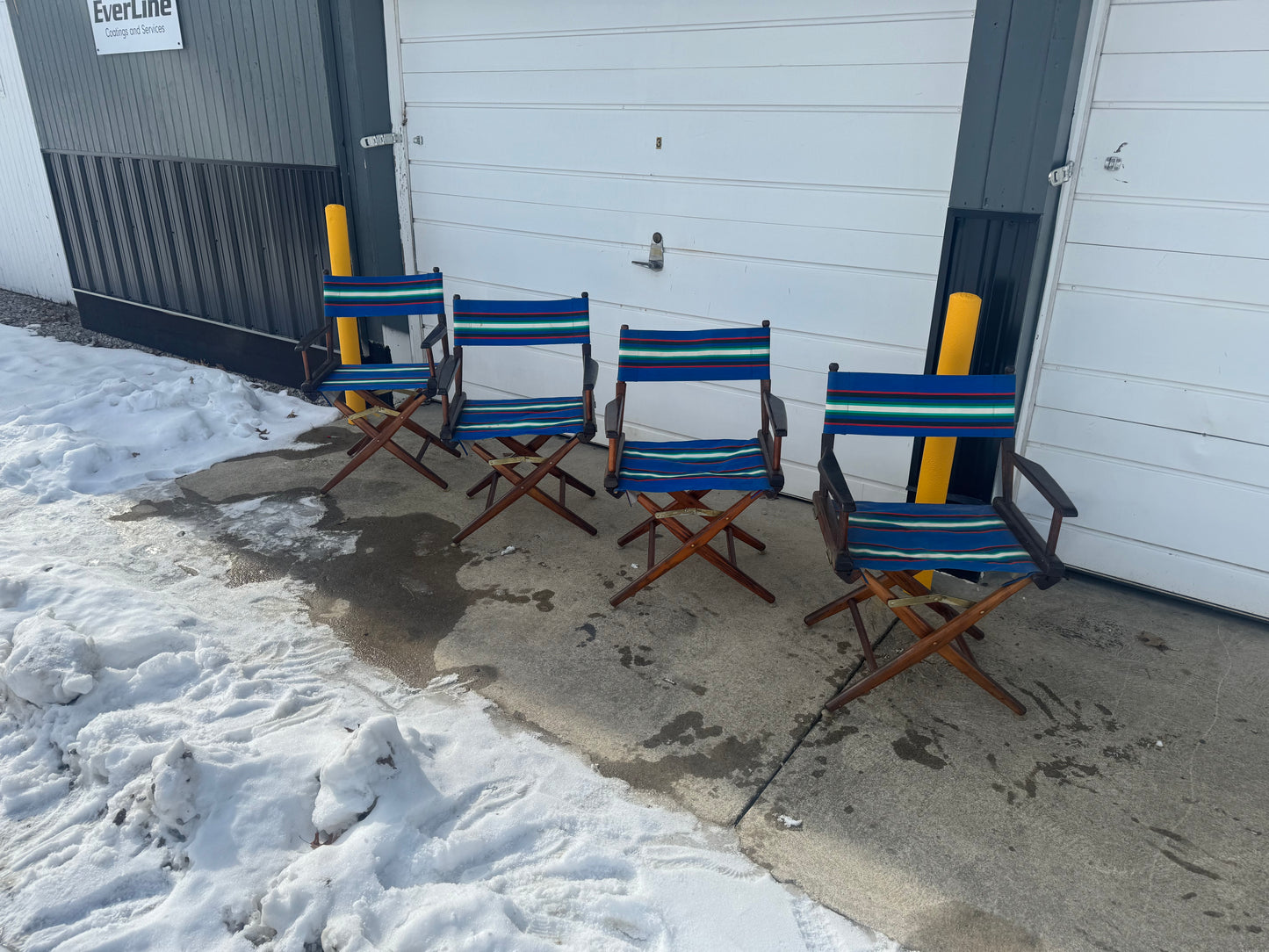 Vintage Canvas & Wood Folding Captain’s Chair