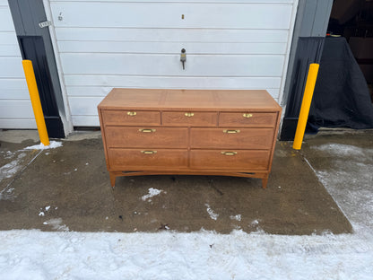 Seven-Drawer Light Pecan Dresser Made by Redlion
