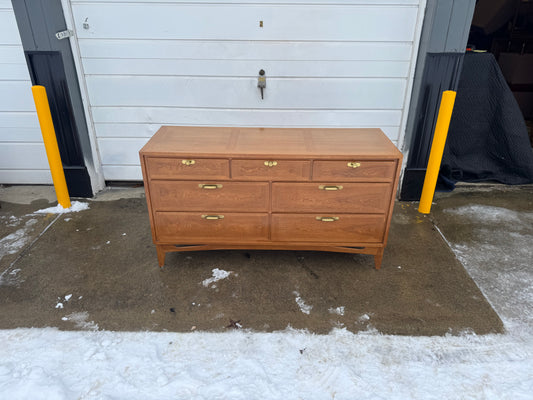 Seven-Drawer Light Pecan Dresser Made by Redlion