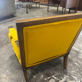 Antique Yellow Upholstered Accent Chair — Traditional Style