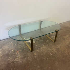 Oval Glass Top Coffee Table