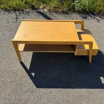 Two-Tier Midcentury Modern Blonde Coffee Table