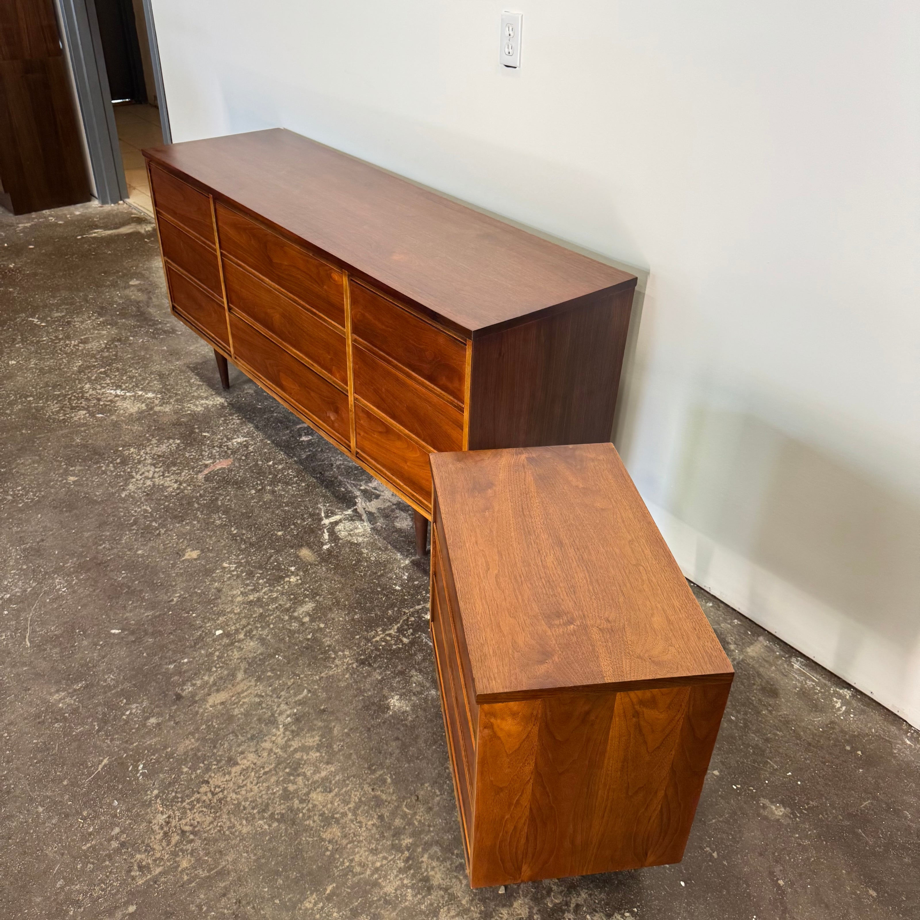 Dixie Walnut Dresser & Nightstand