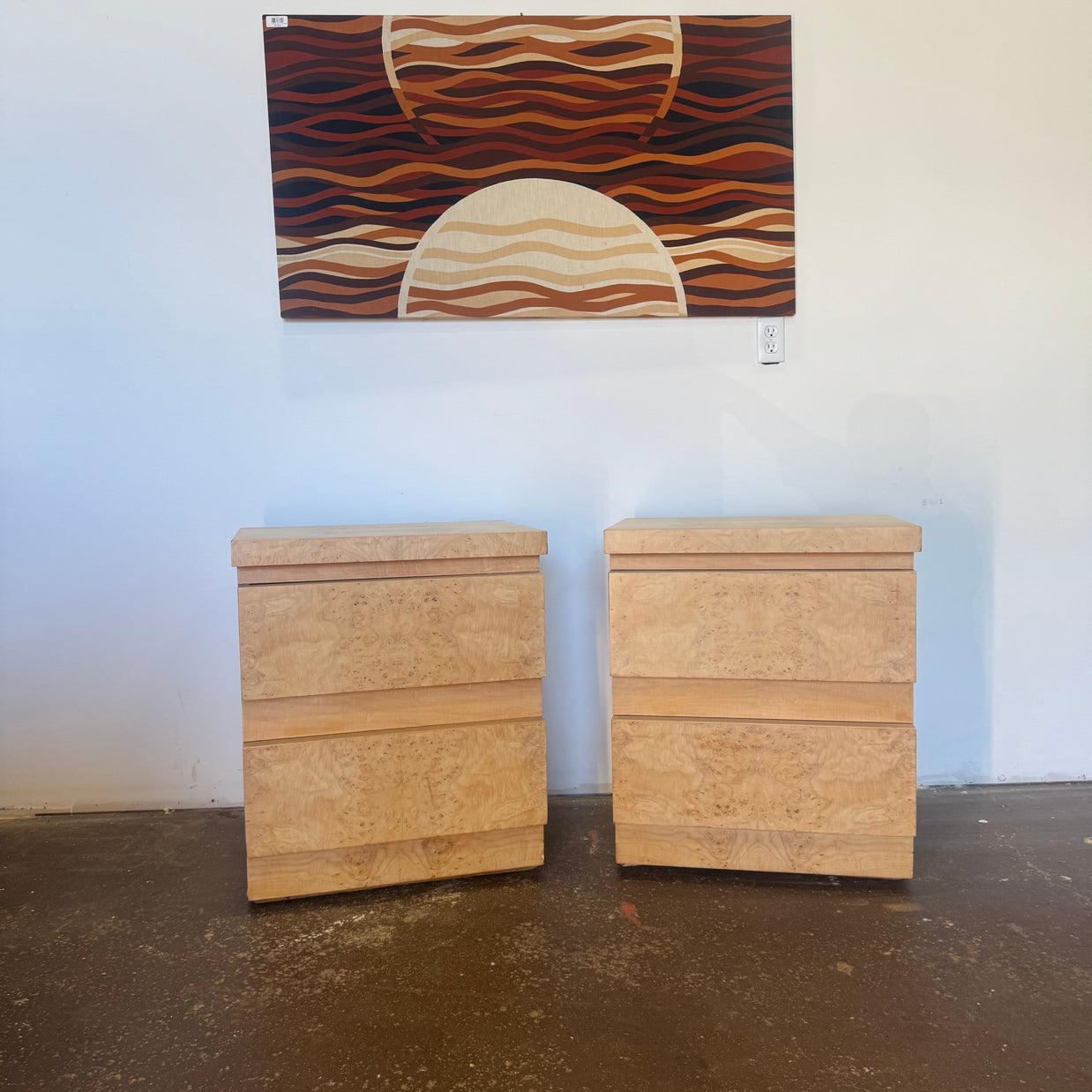 Brutalist Burl Nightstands