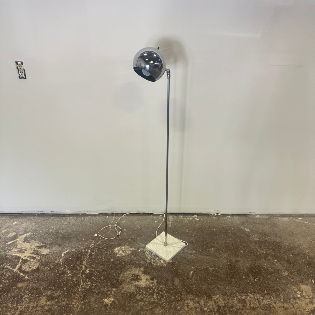 Italian Marble Base Chrome Floor Lamp