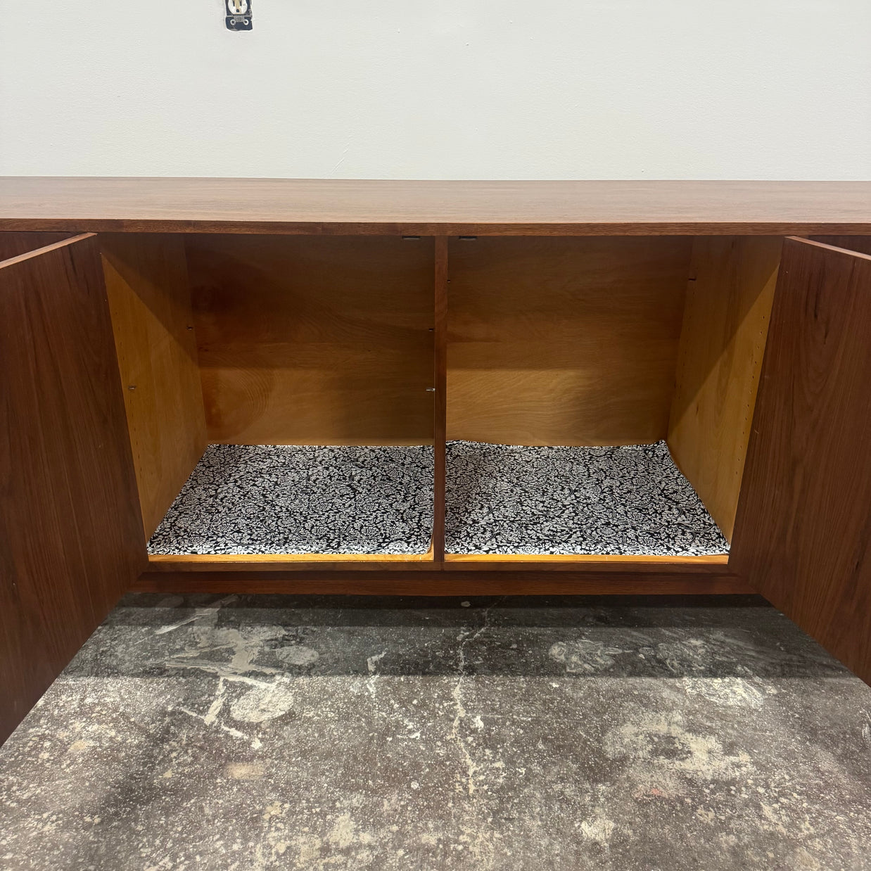 Monumental Walnut Four Door Buffet Credenza — 84