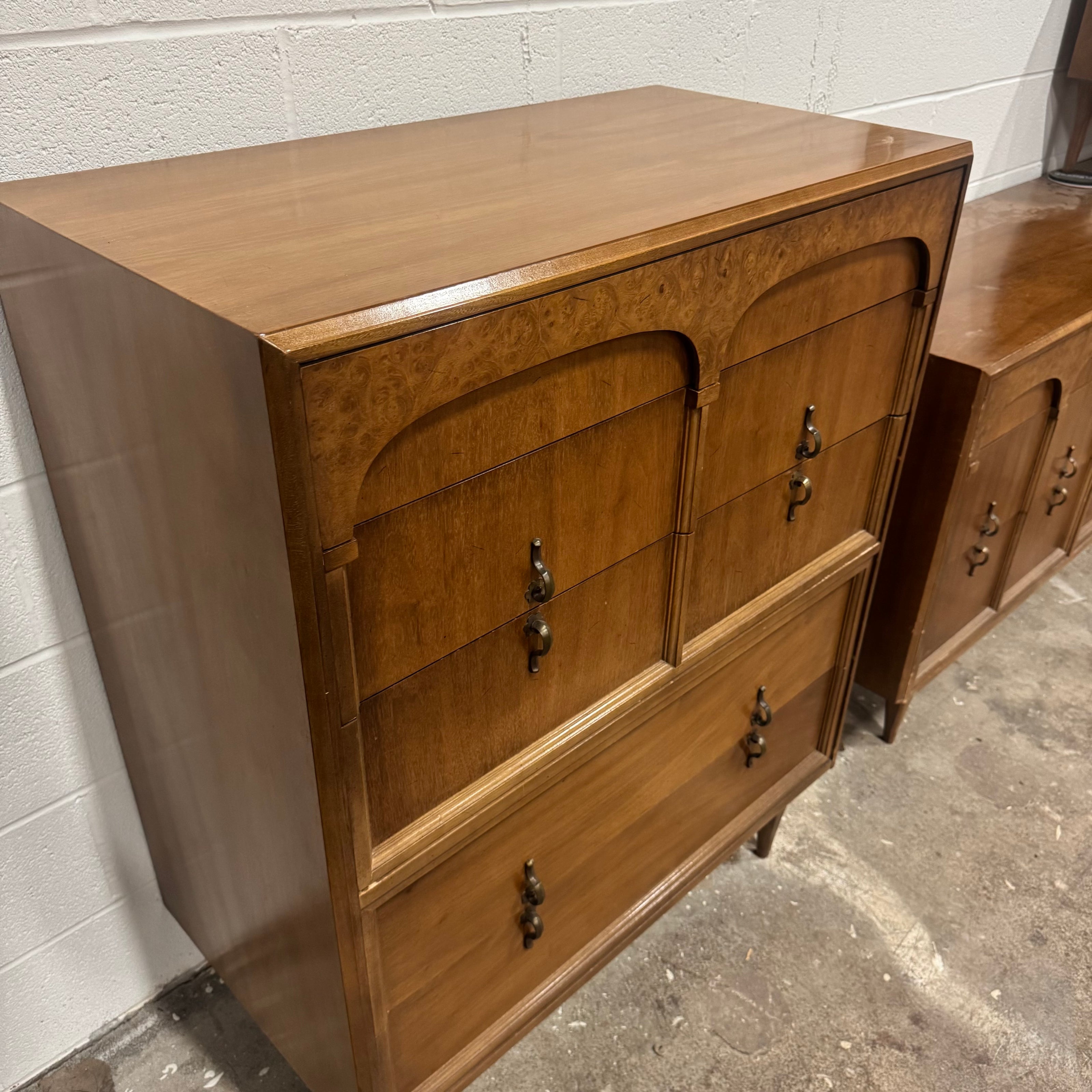 American Martinsville Burl Walnut Bedroom Set