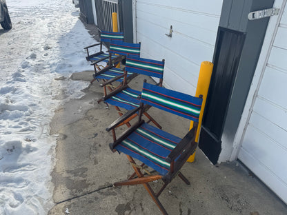 Vintage Canvas & Wood Folding Captain’s Chair